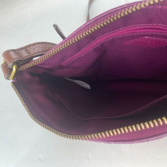 Vintage FOSSIL Pink Leather Shoulder Crossbody casual Bag womens Used - Picture 14 of 15